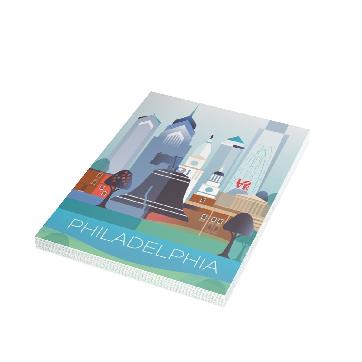 Philadelphia Folded Matte Notecards + Envelopes (10pcs)