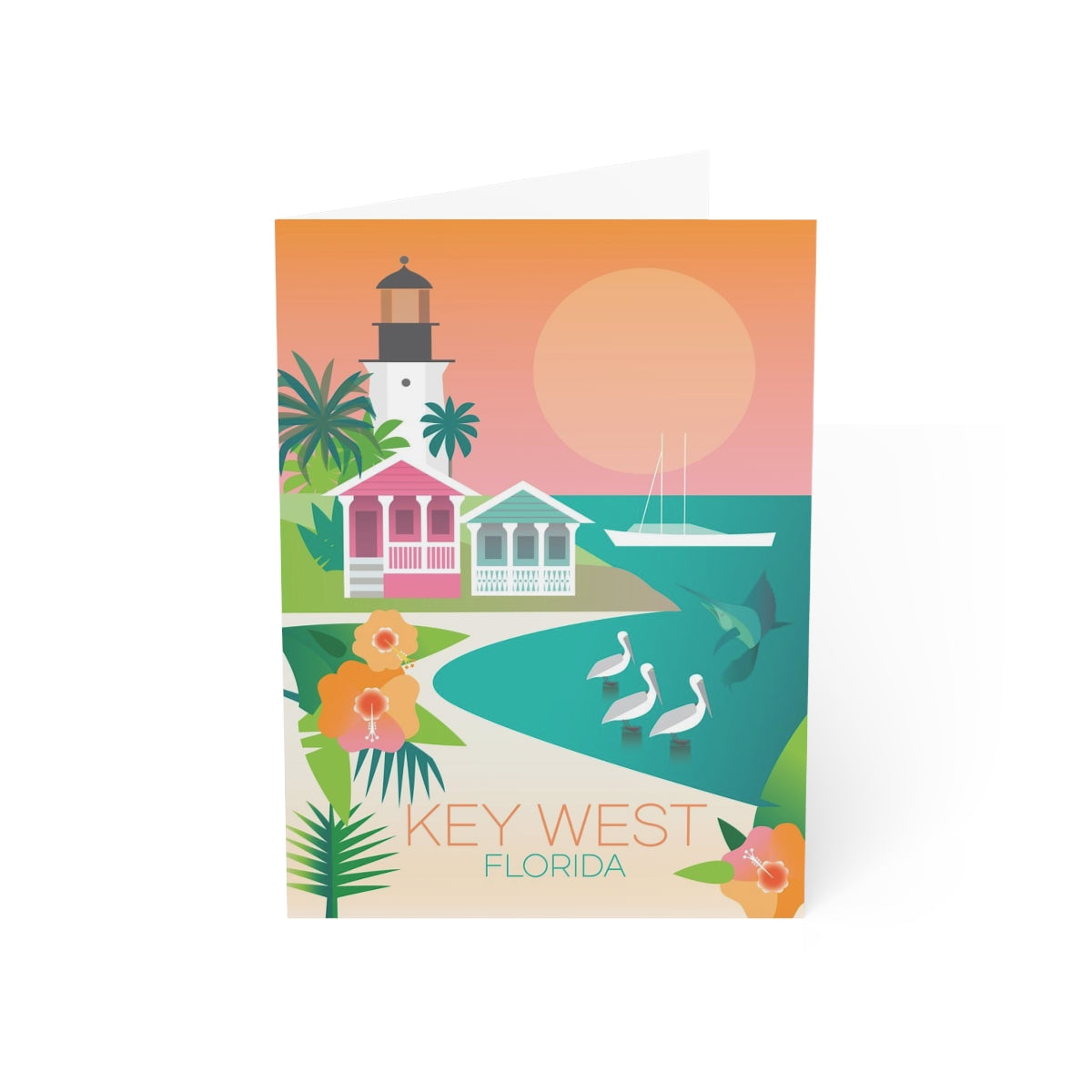 Key West Folded Matte Notecards + Envelopes (10pcs)
