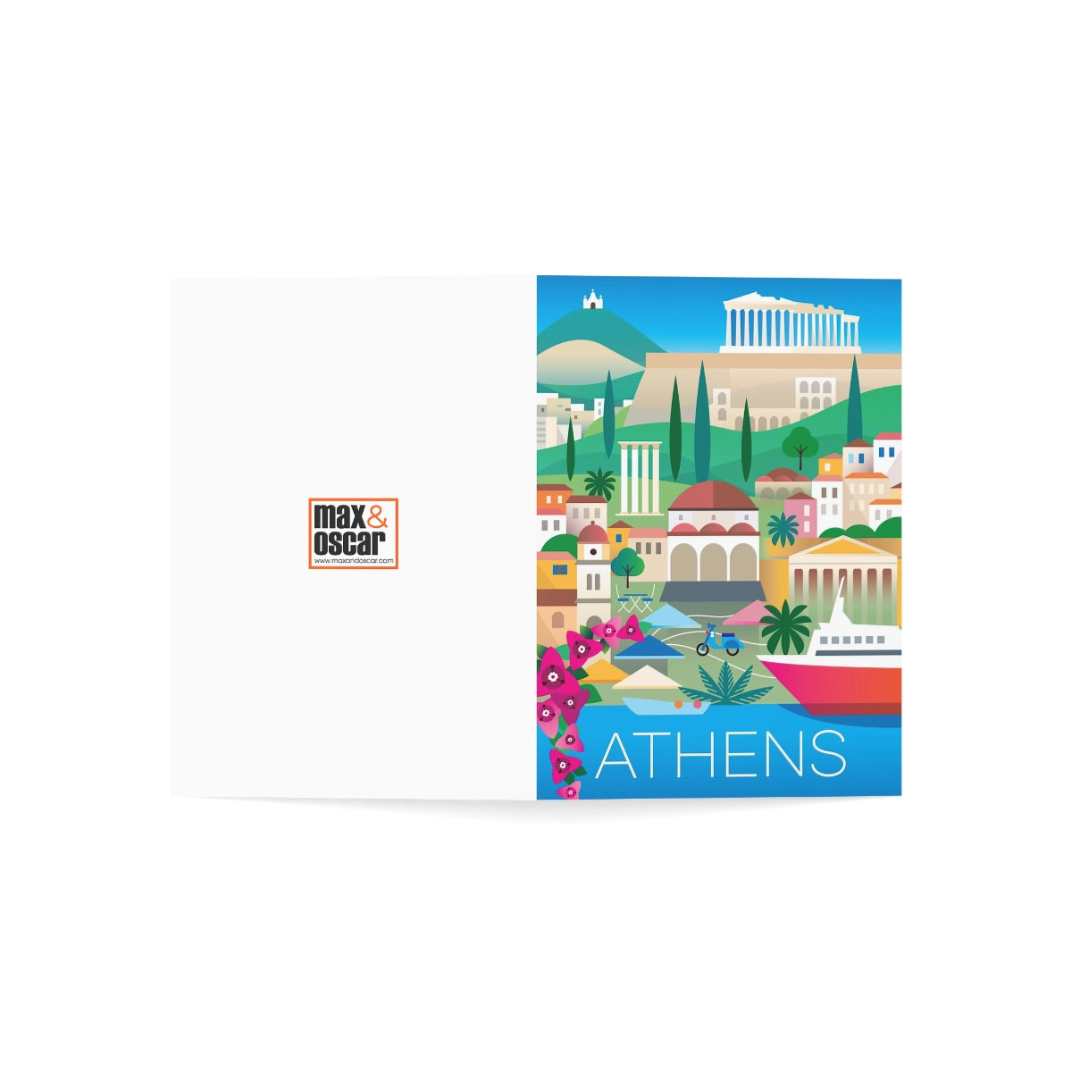 Athens Folded Matte Notecards + Envelopes (10pcs)