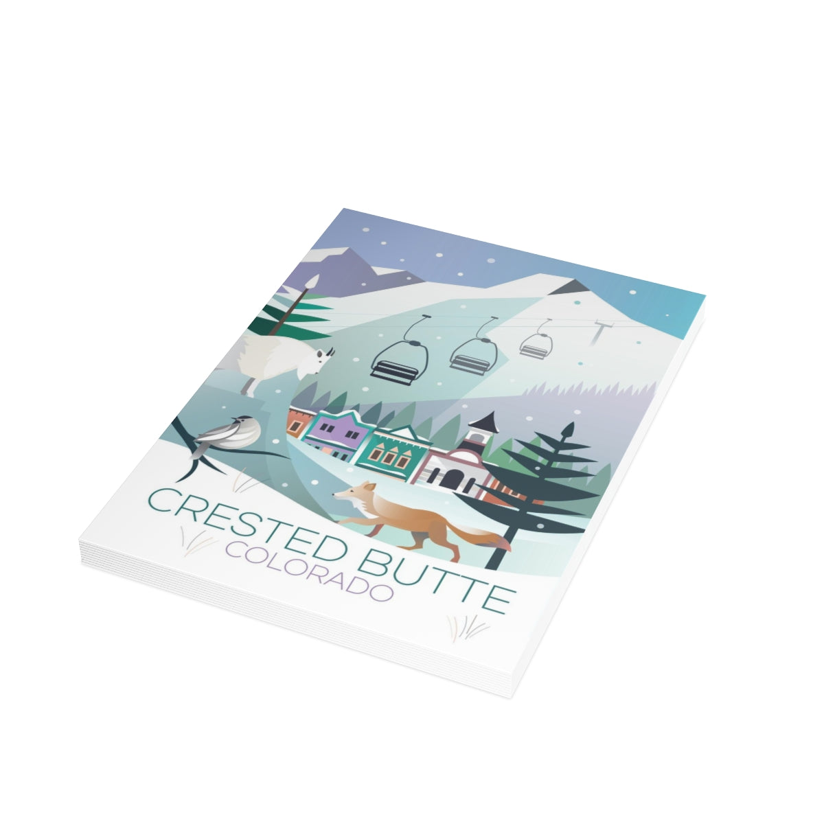 Crested Butte Folded Matte Notecards + Envelopes (10pcs)