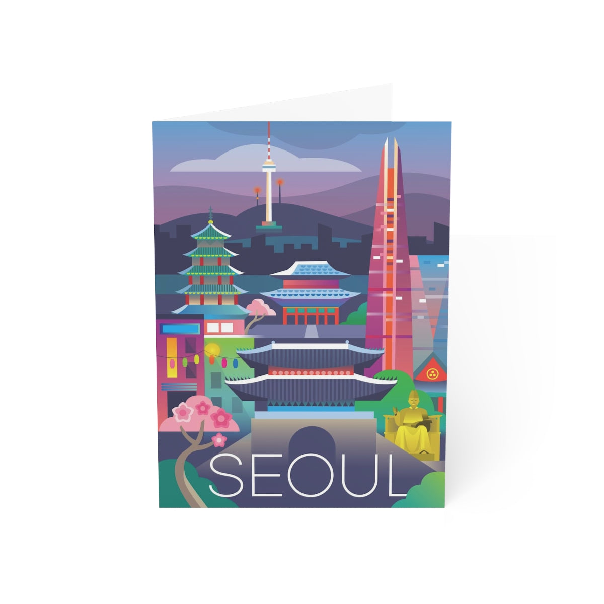 Seoul Folded Matte Notecards + Envelopes (10pcs)