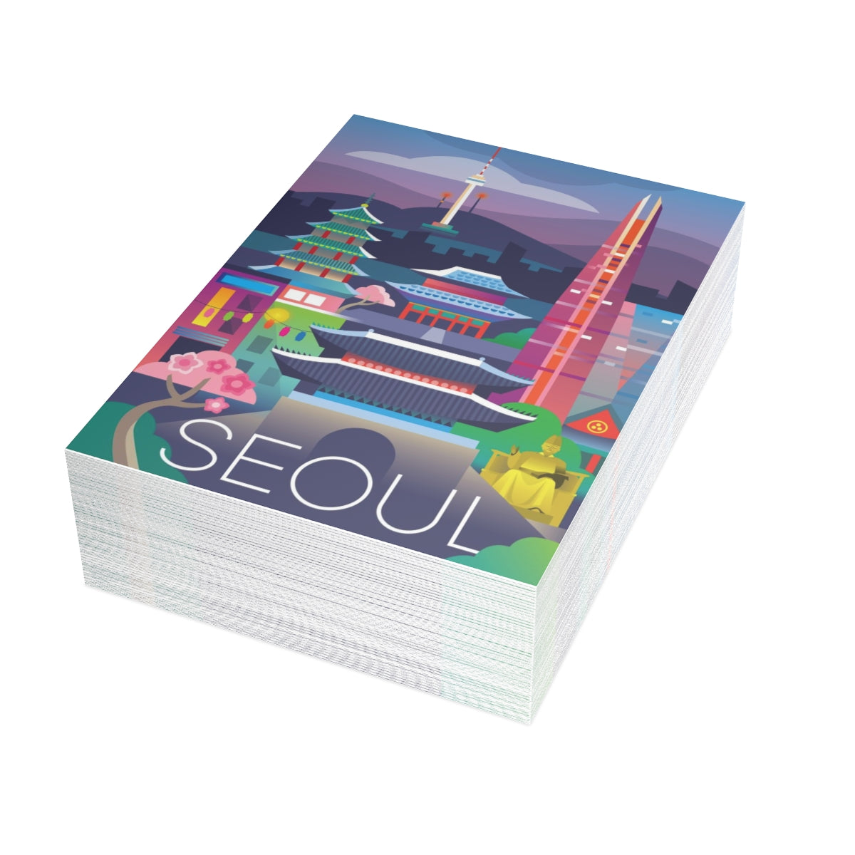 Seoul Folded Matte Notecards + Envelopes (10pcs)