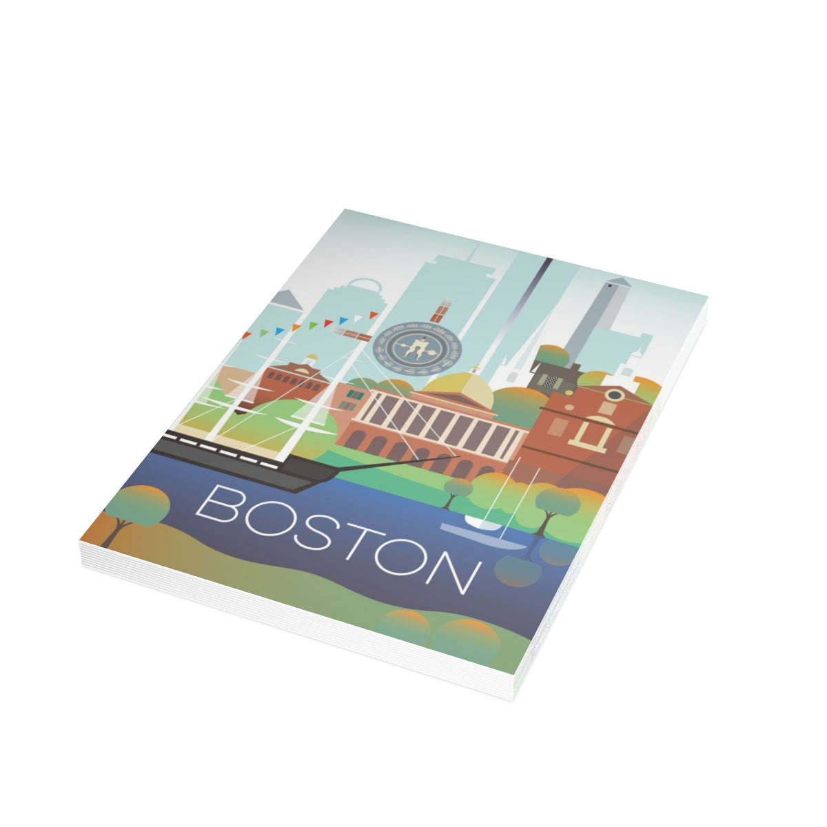 Boston Folded Matte Notecards + Envelopes (10pcs)
