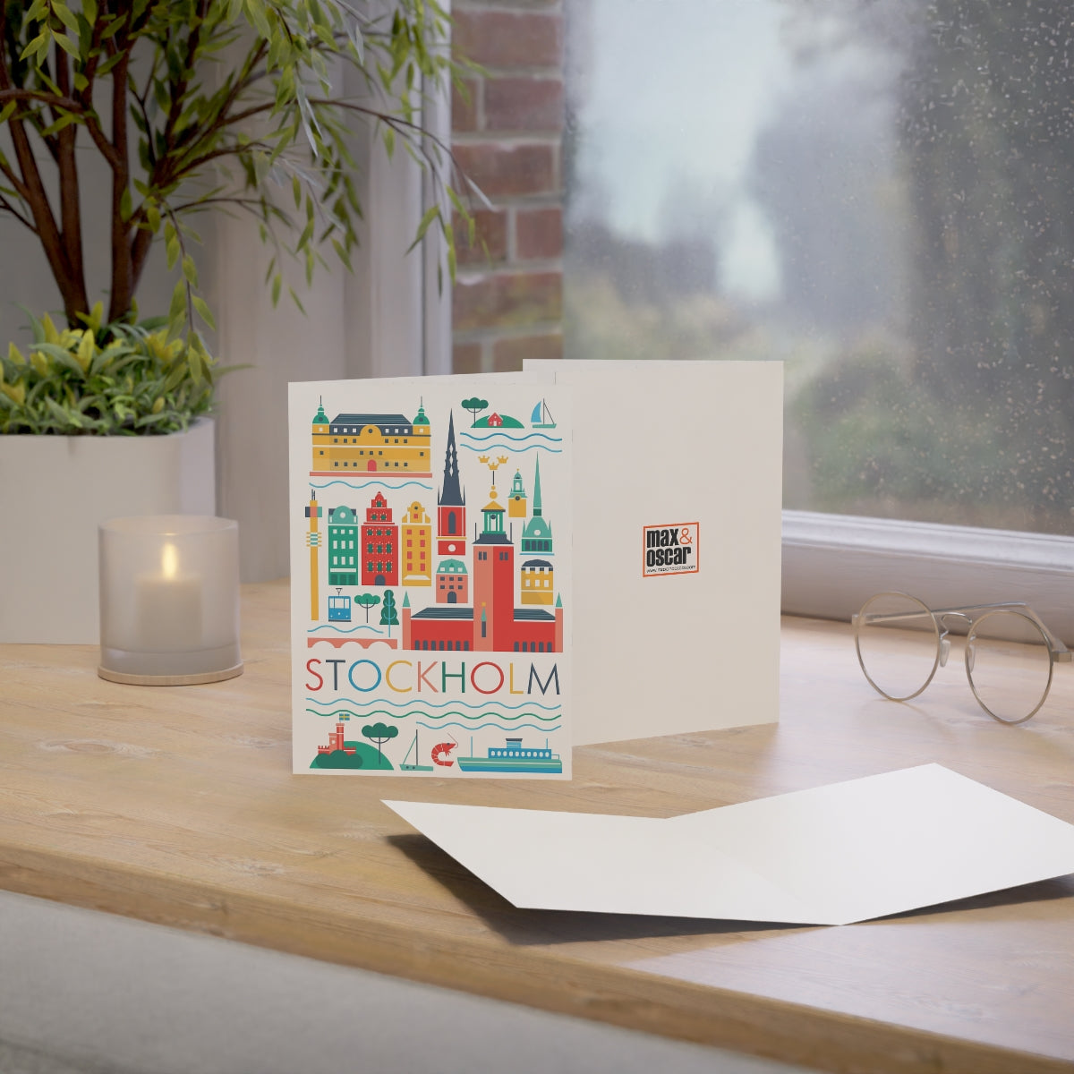 Stockholm Folded Matte Notecards + Envelopes (10pcs)