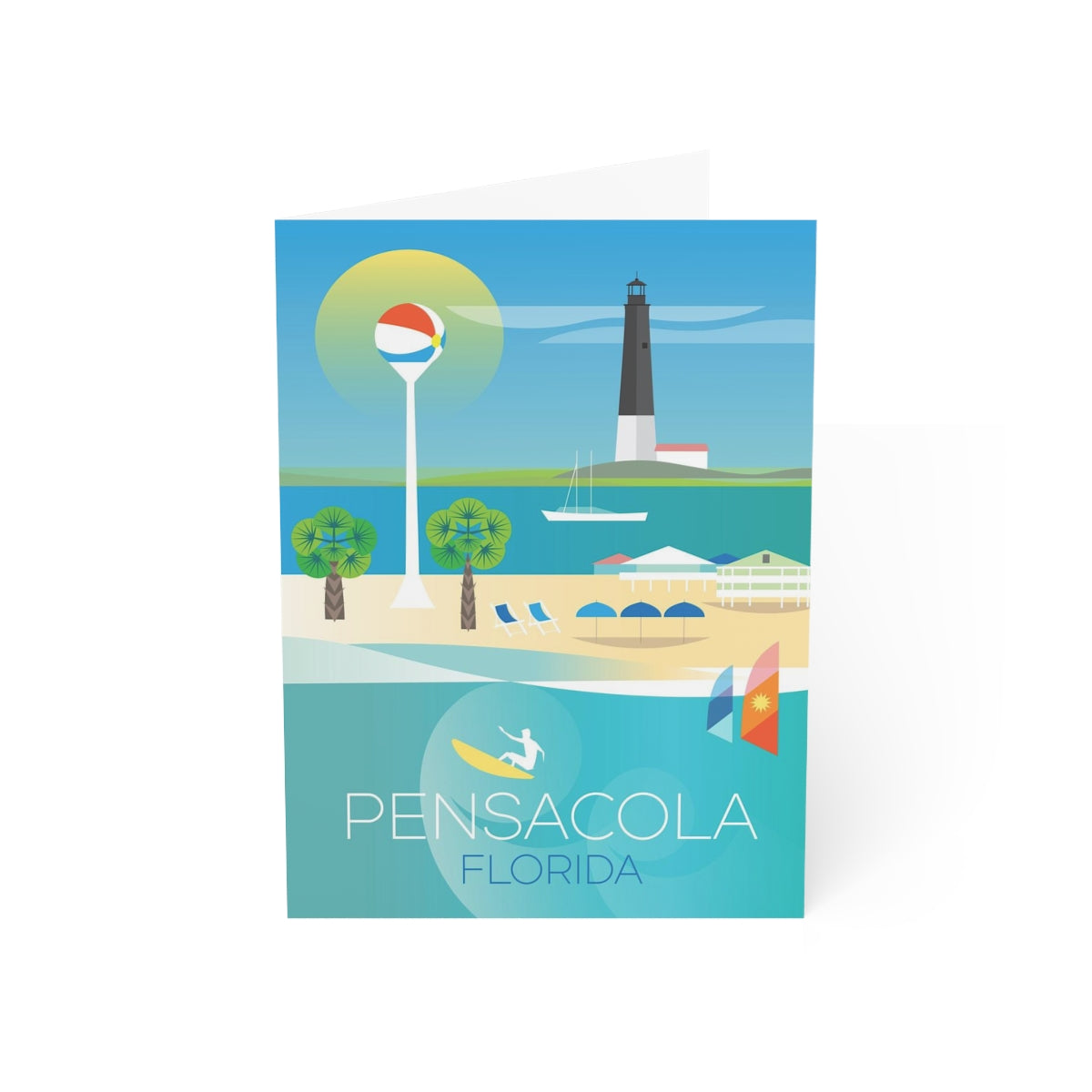 Pensacola Folded Matte Notecards + Envelopes (10pcs)
