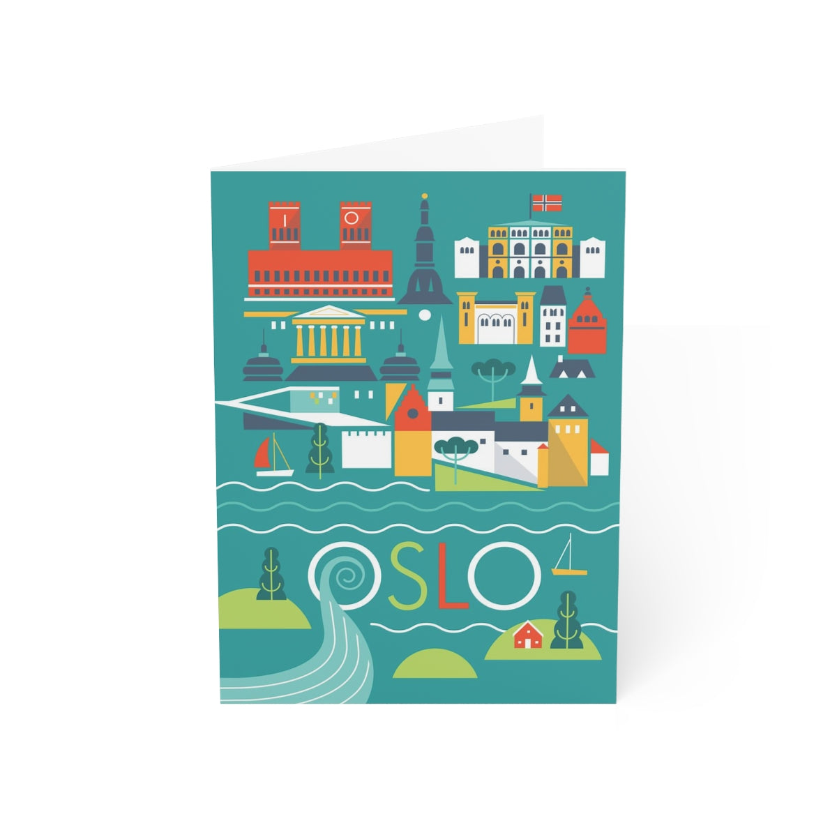 Oslo Folded Matte Notecards + Envelopes (10pcs)