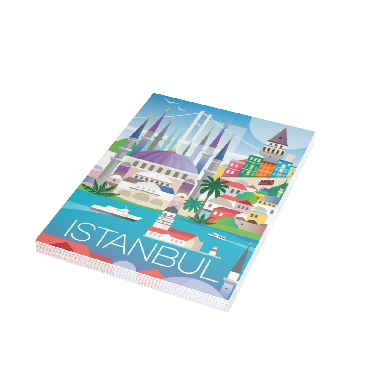 Istanbul Folded Matte Notecards + Envelopes (10pcs)