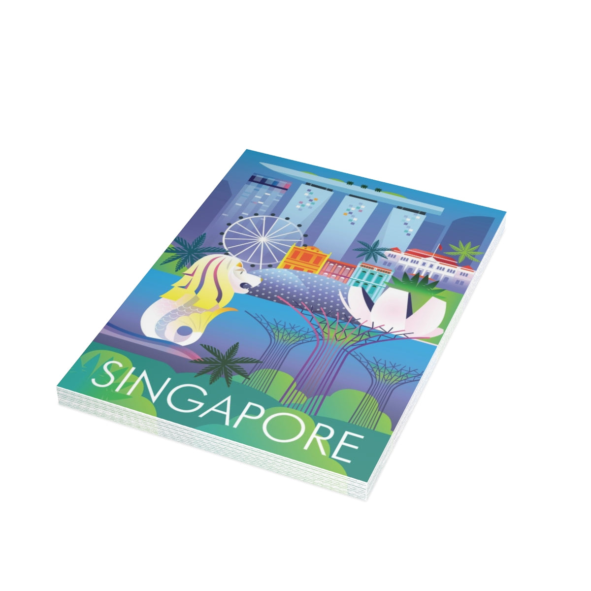 Singapore Folded Matte Notecards + Envelopes (10pcs)