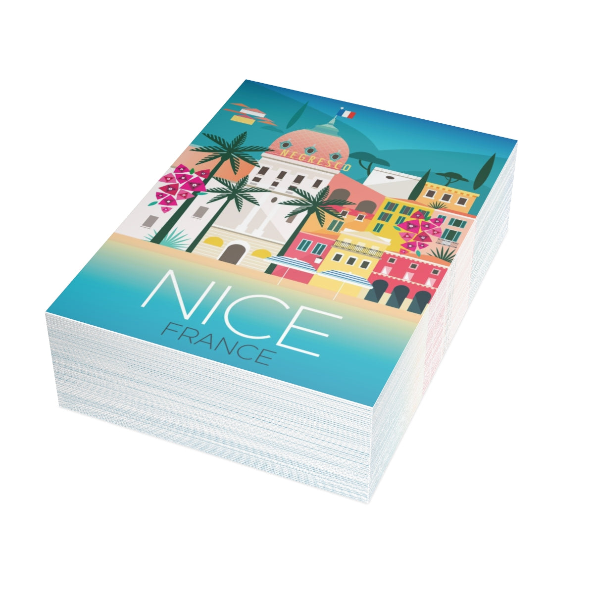 Nice, France Folded Matte Notecards + Envelopes (10pcs)