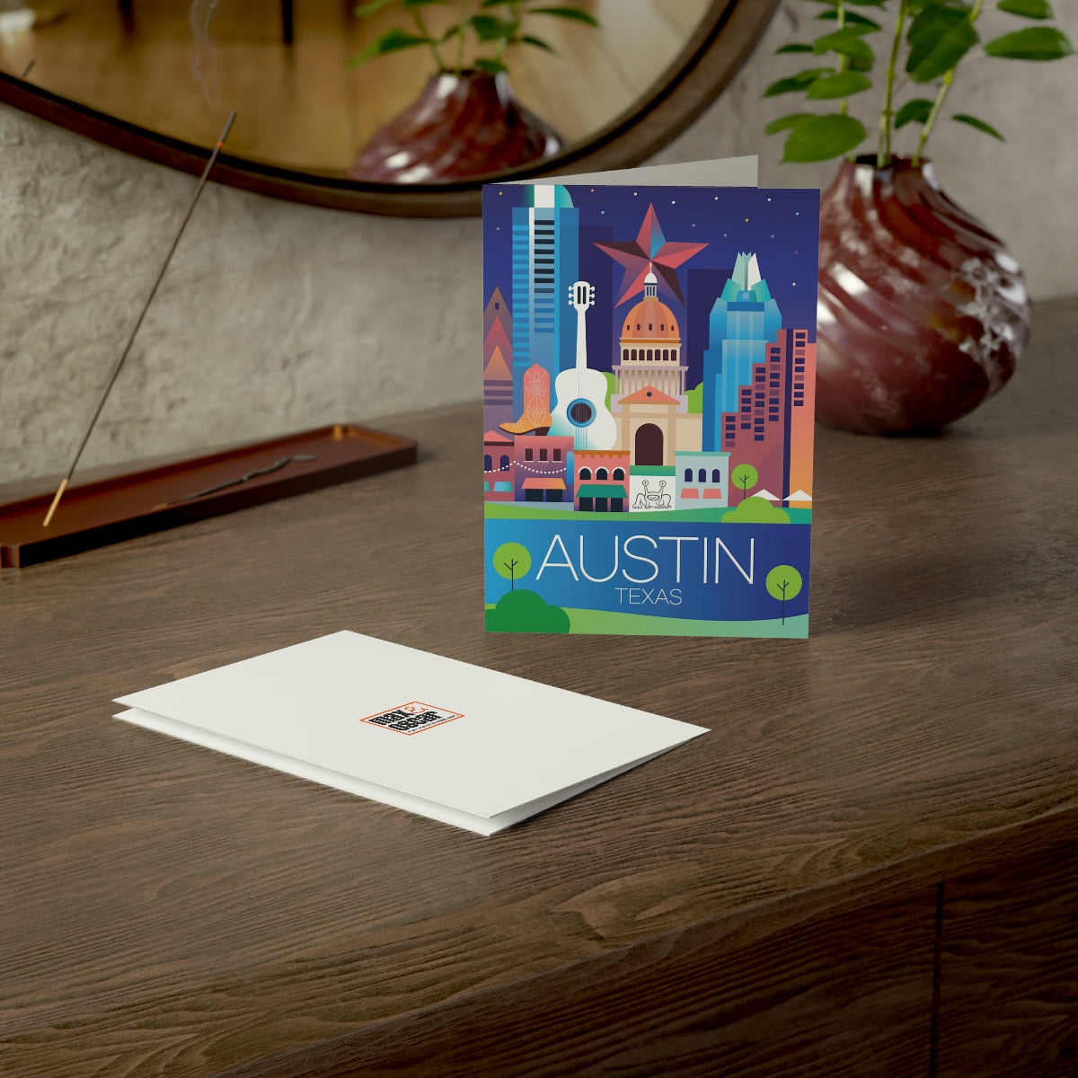 Austin Folded Matte Notecards + Envelopes (10pcs)