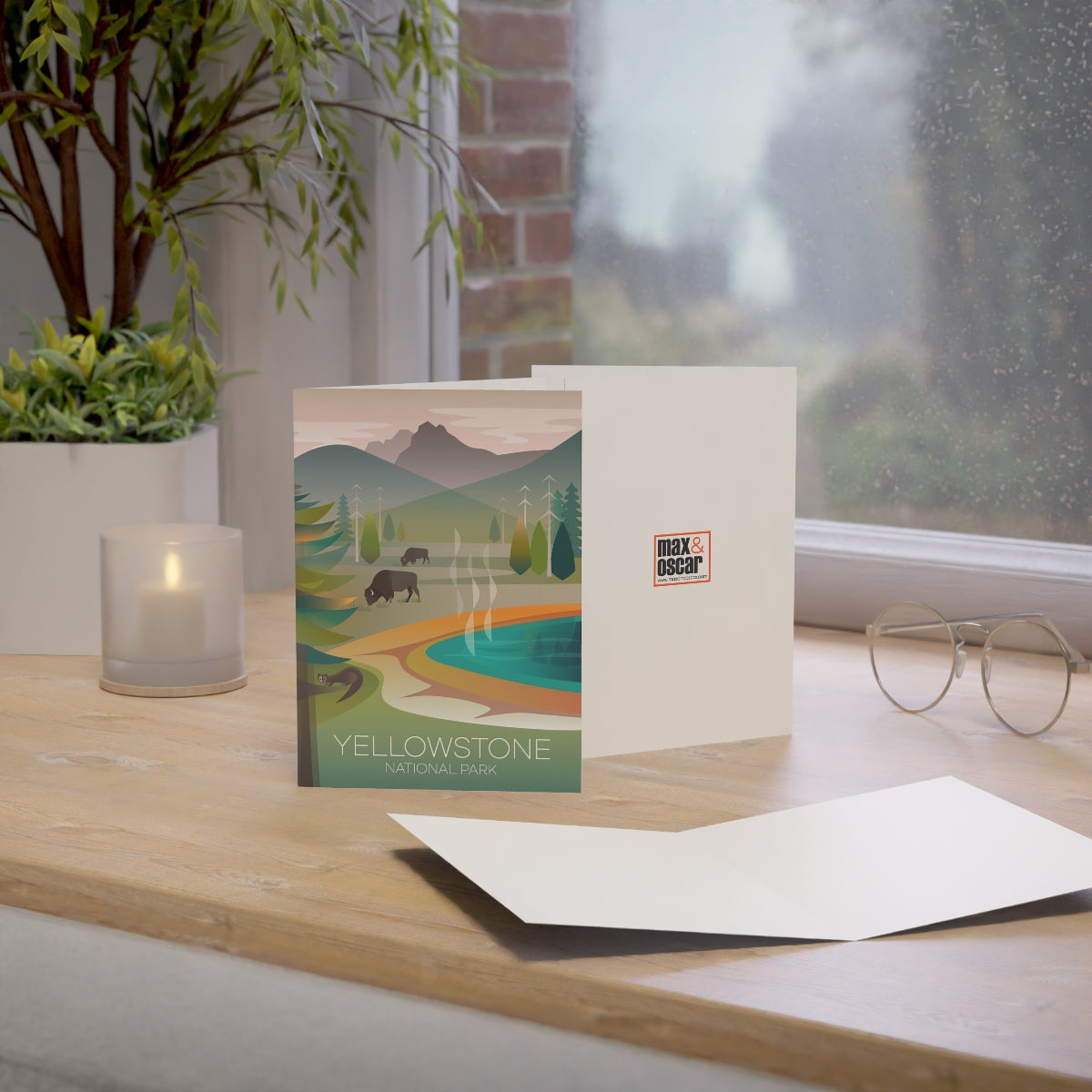Yellowstone National Park, Grand Prismatic Folded Matte Notecards + Envelopes (10pcs)