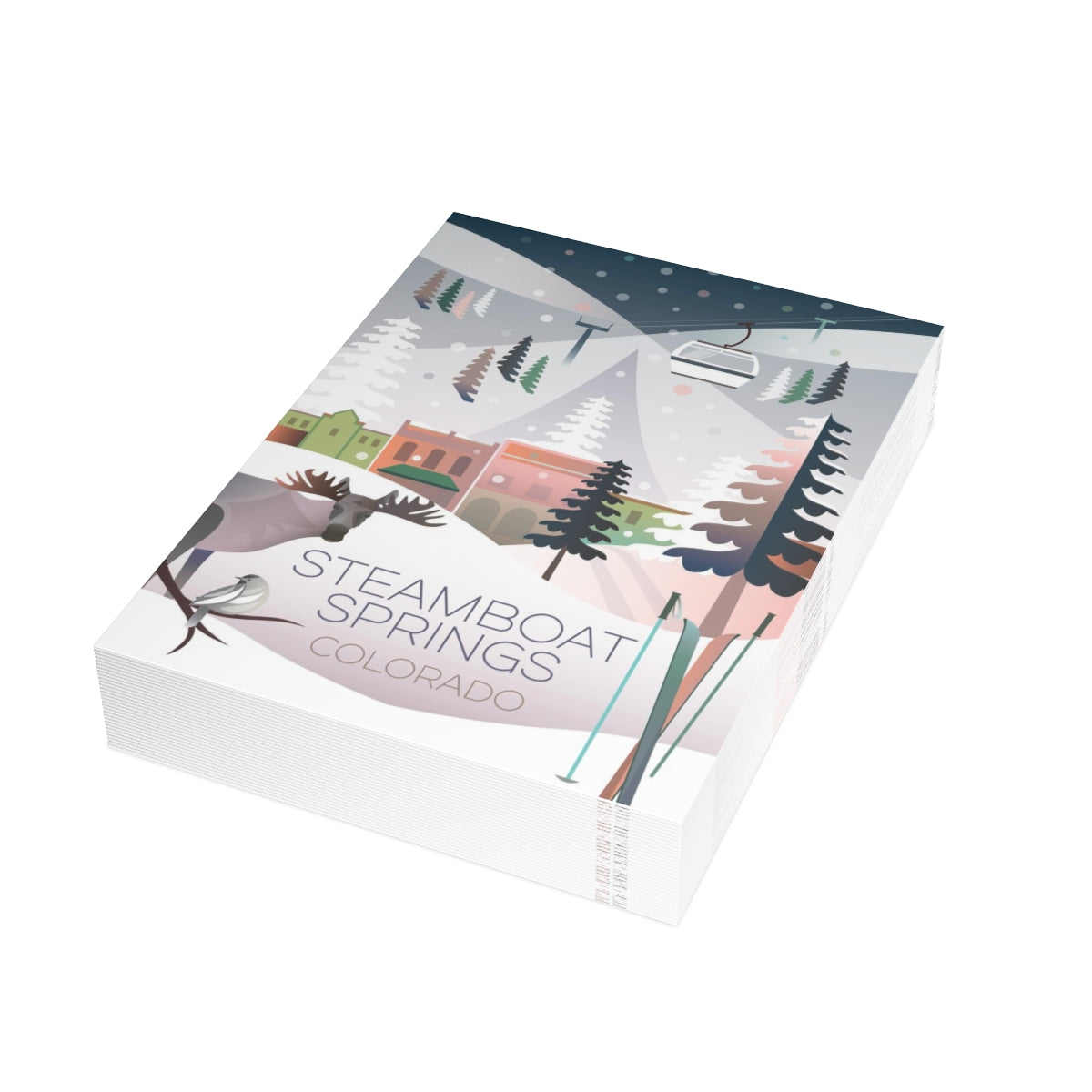 Steamboat Springs Folded Matte Notecards + Envelopes (10pcs)