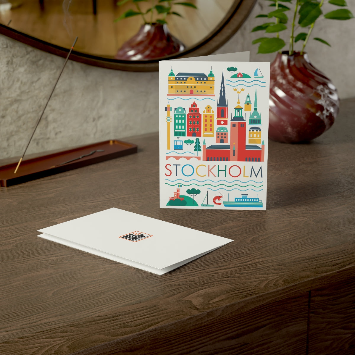 Stockholm Folded Matte Notecards + Envelopes (10pcs)