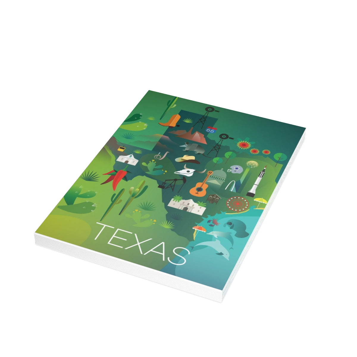 Texas Folded Matte Notecards + Envelopes (10pcs)