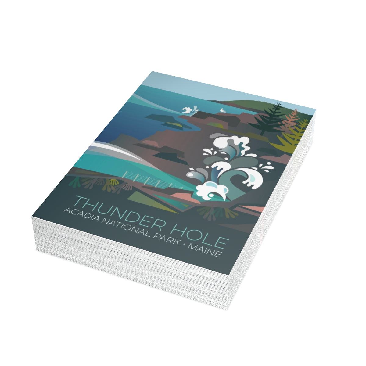 Acadia National Park, Thunder Hole Folded Matte Notecards + Envelopes (10pcs)