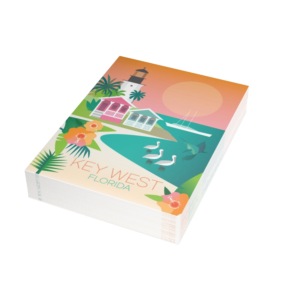 Key West Folded Matte Notecards + Envelopes (10pcs)