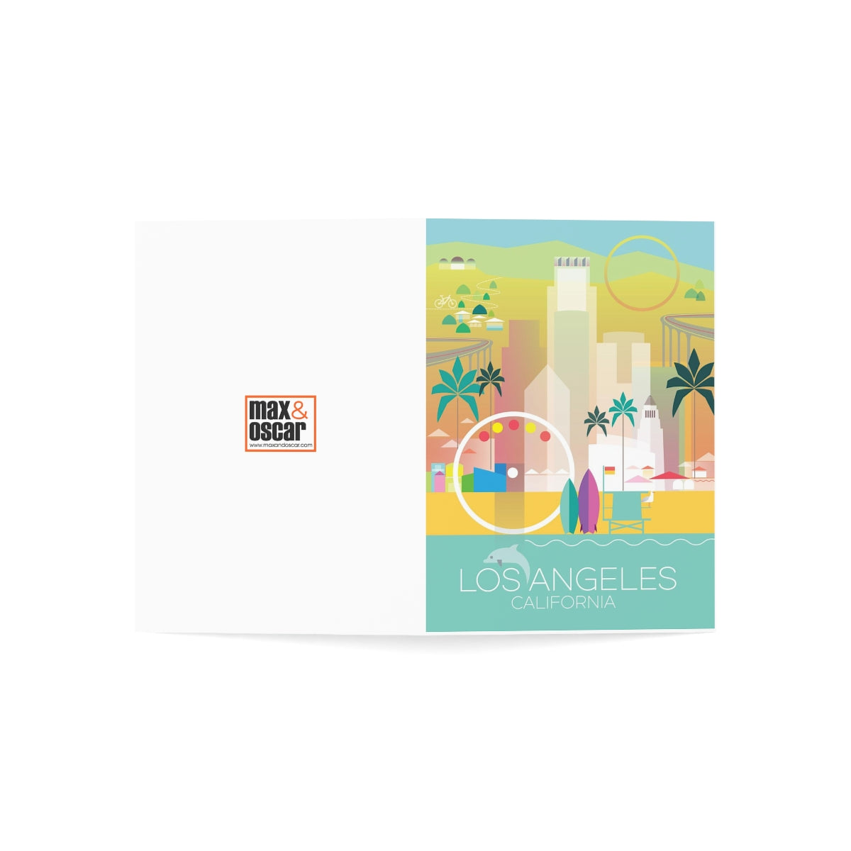 Los Angeles Folded Matte Notecards + Envelopes (10pcs)