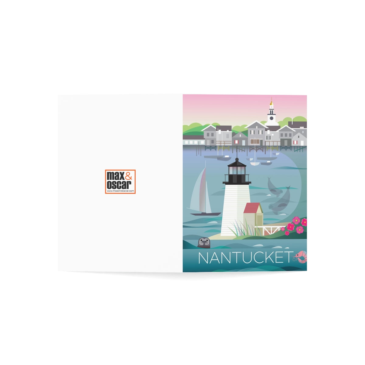 Nantucket Folded Matte Notecards + Envelopes (10pcs)