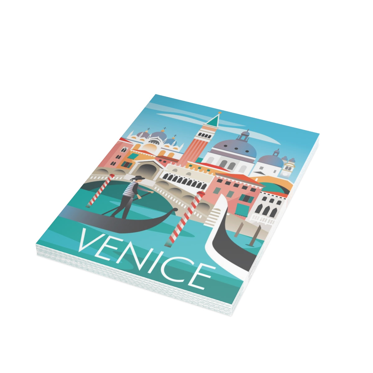 Venice Folded Matte Notecards + Envelopes (10pcs)