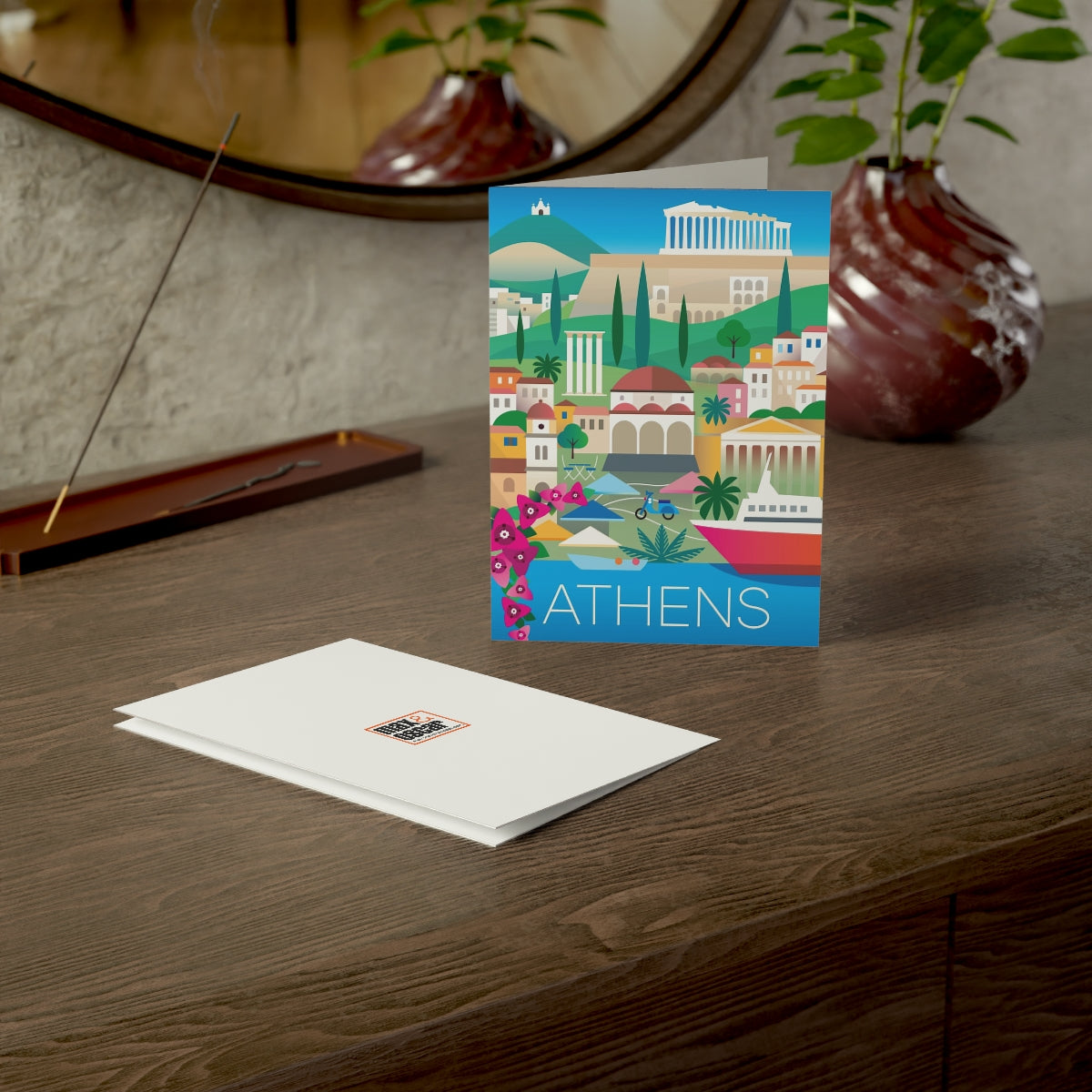 Athens Folded Matte Notecards + Envelopes (10pcs)