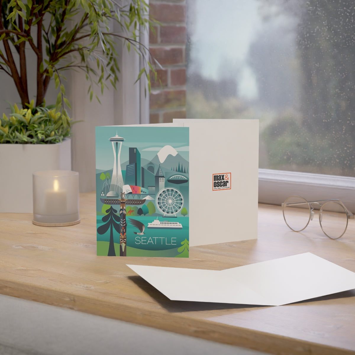 Seattle Folded Matte Notecards + Envelopes (10pcs)