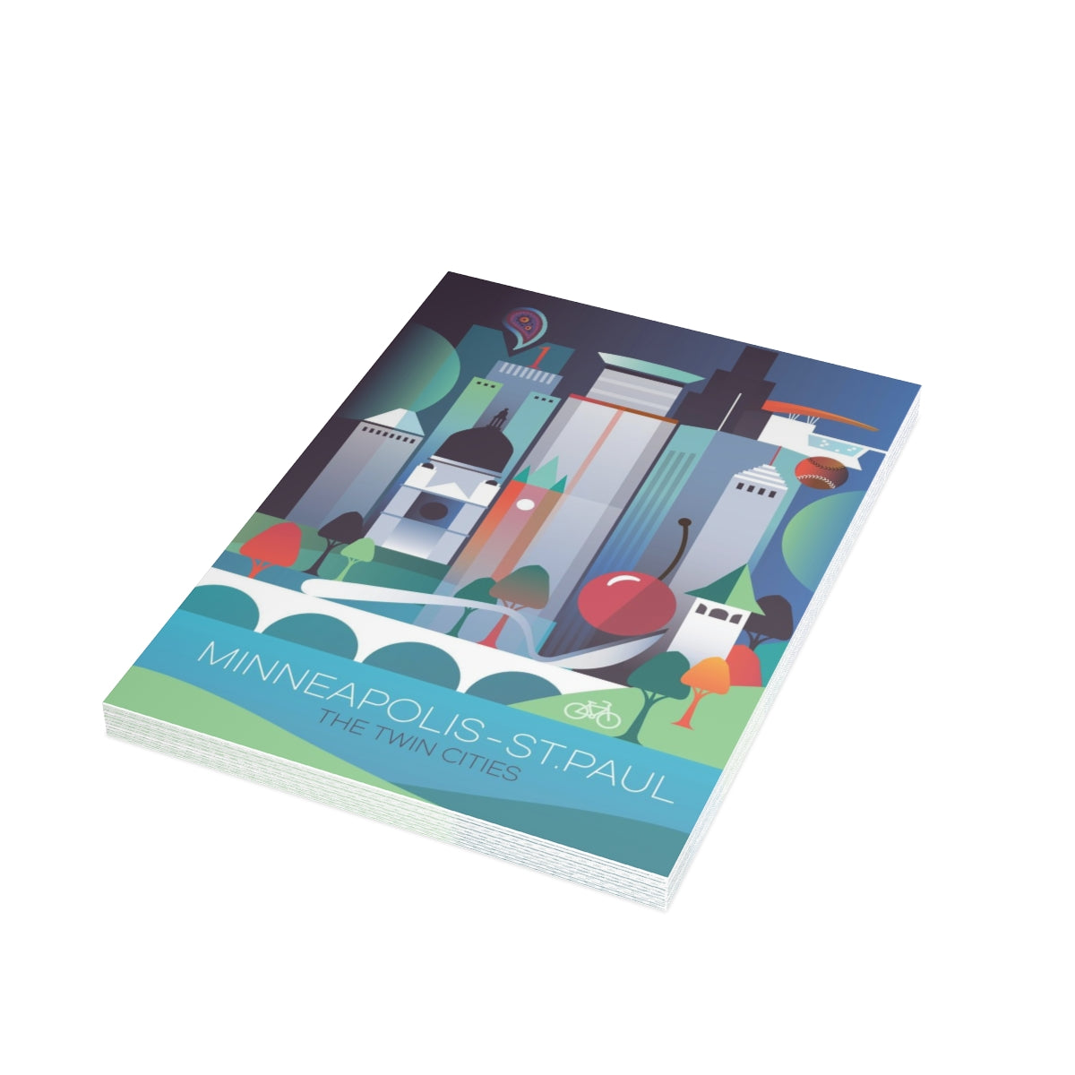 Minneapolis-St. Paul Folded Matte Notecards + Envelopes (10pcs)