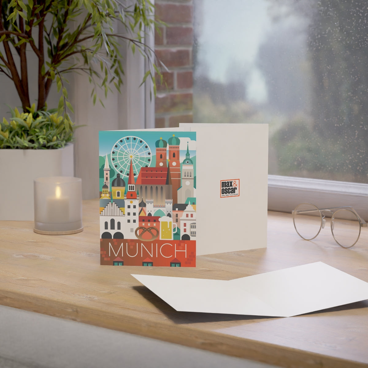 Munich Folded Matte Notecards + Envelopes (10pcs)