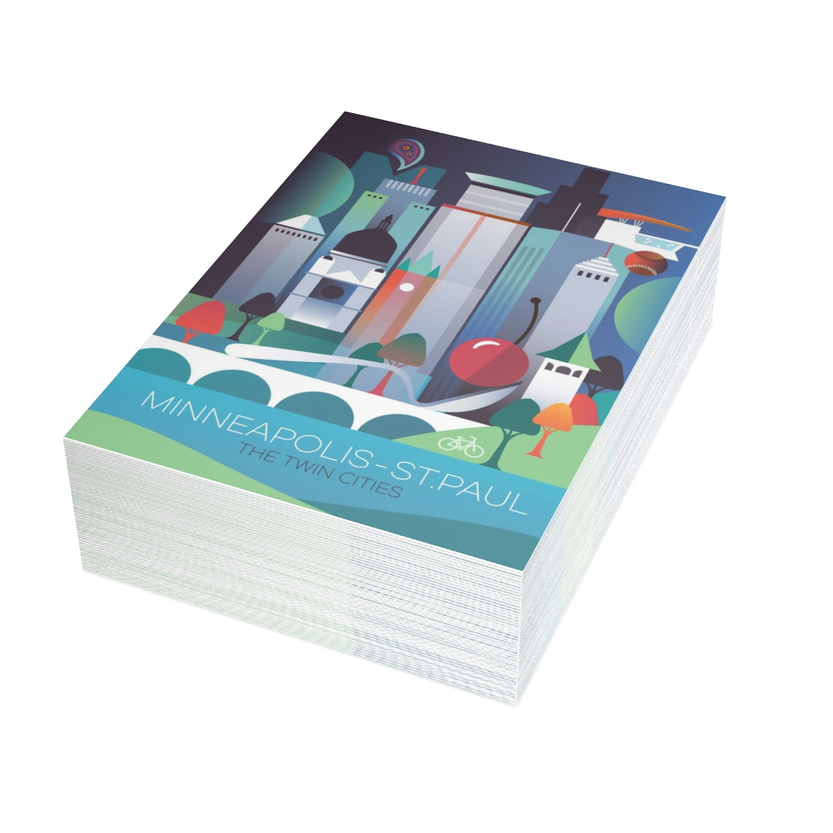 Minneapolis-St. Paul Folded Matte Notecards + Envelopes (10pcs)