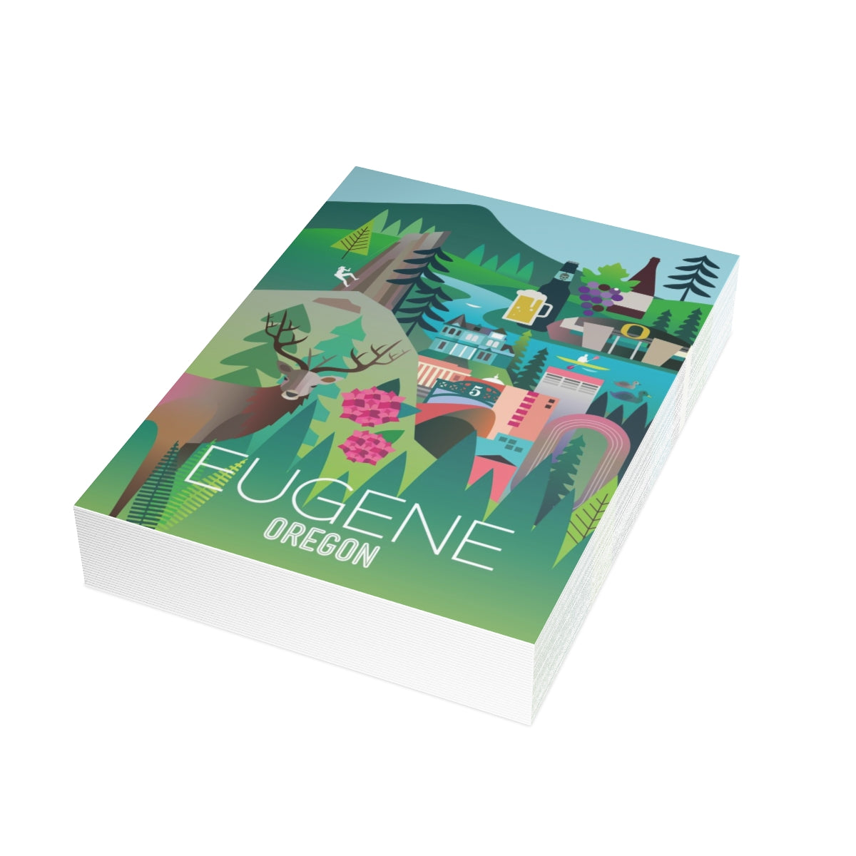 Eugene Folded Matte Notecards + Envelopes (10pcs)