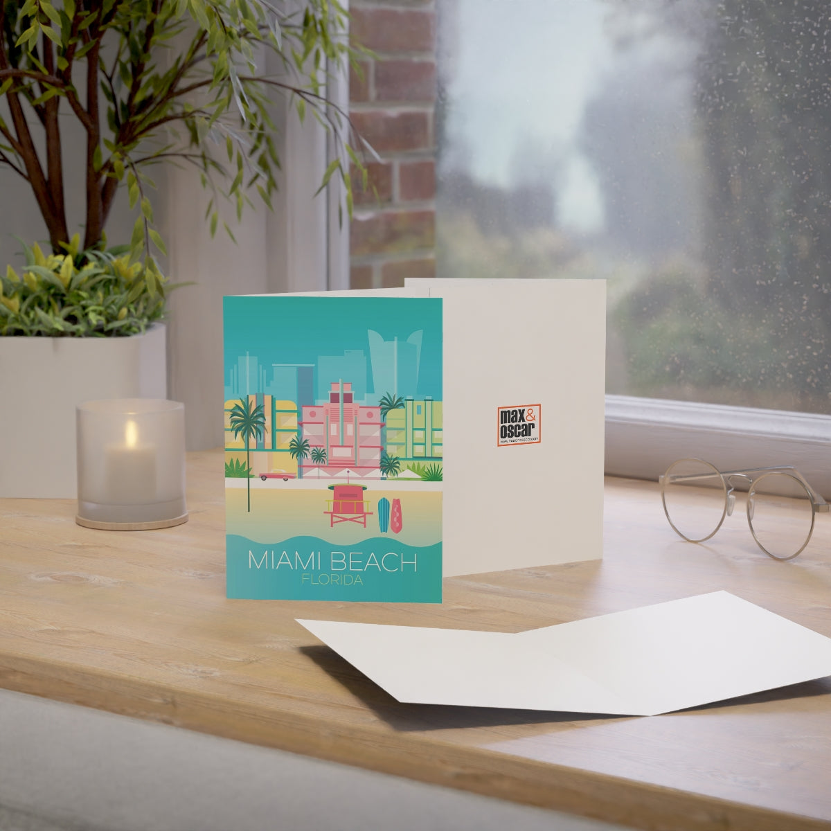 Miami Beach Folded Matte Notecards + Envelopes (10pcs)