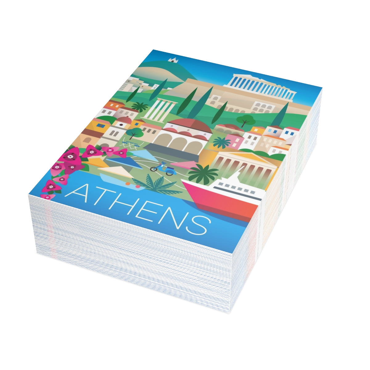 Athens Folded Matte Notecards + Envelopes (10pcs)
