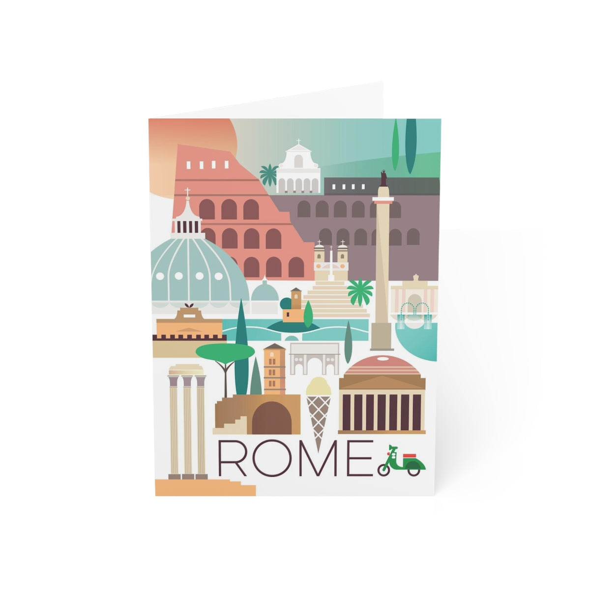 Rome Folded Matte Notecards + Envelopes (10pcs)