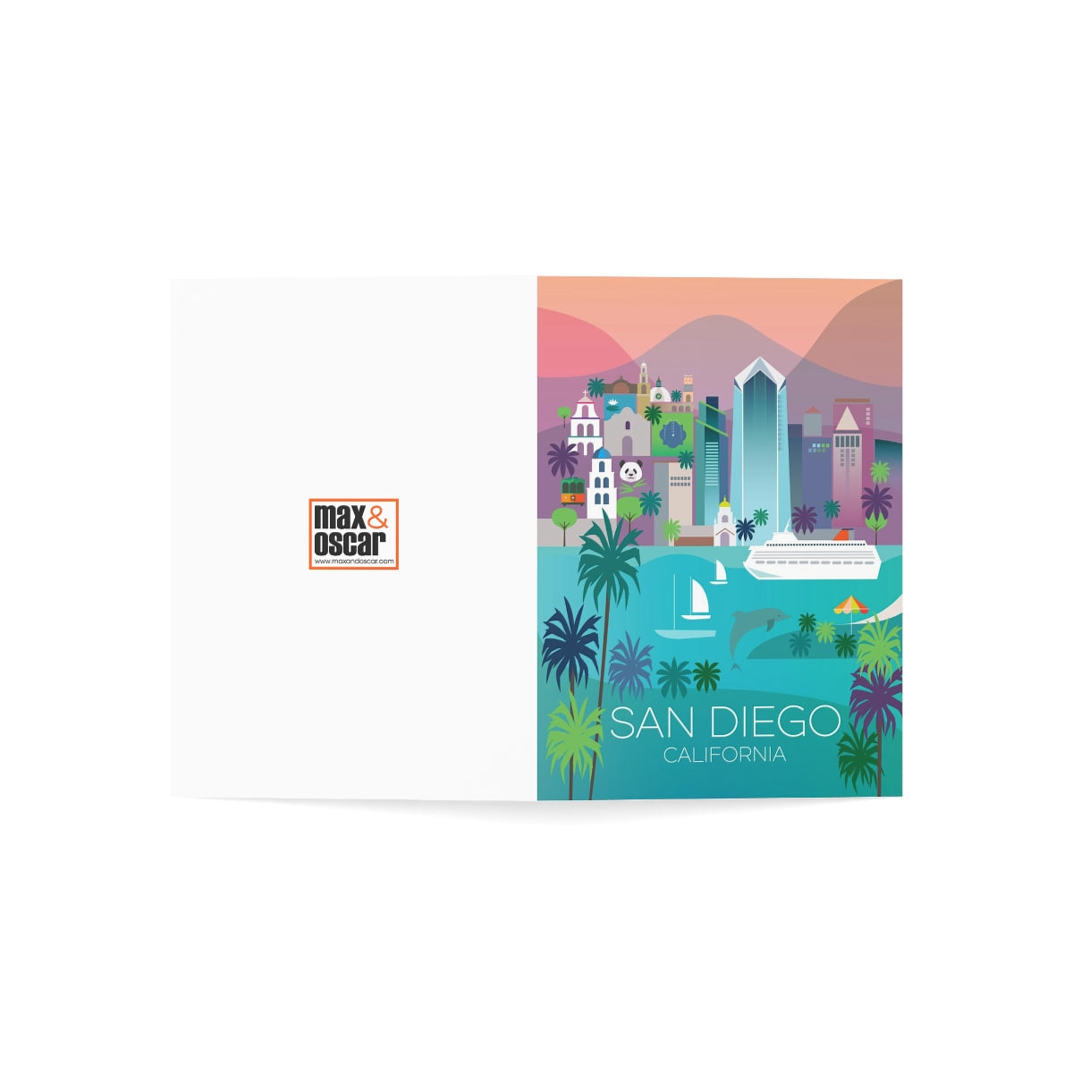 San Diego Folded Matte Notecards + Envelopes (10pcs)