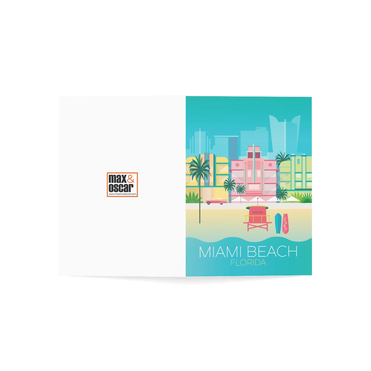 Miami Beach Folded Matte Notecards + Envelopes (10pcs)