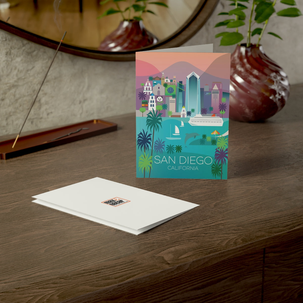 San Diego Folded Matte Notecards + Envelopes (10pcs)