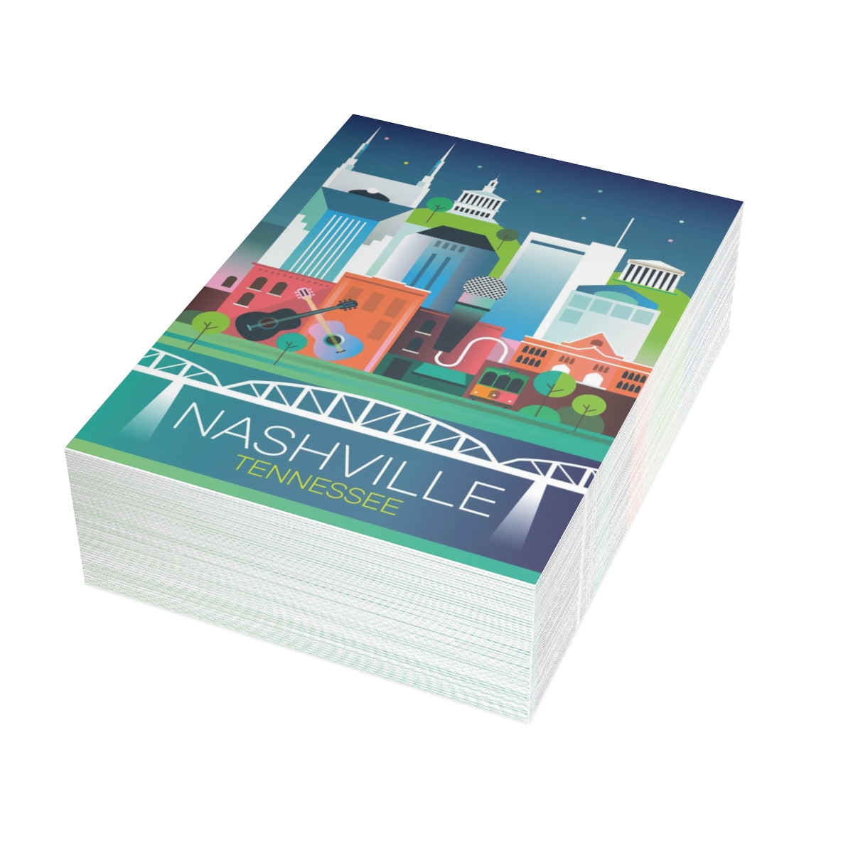 Nashville Folded Matte Notecards + Envelopes (10pcs)