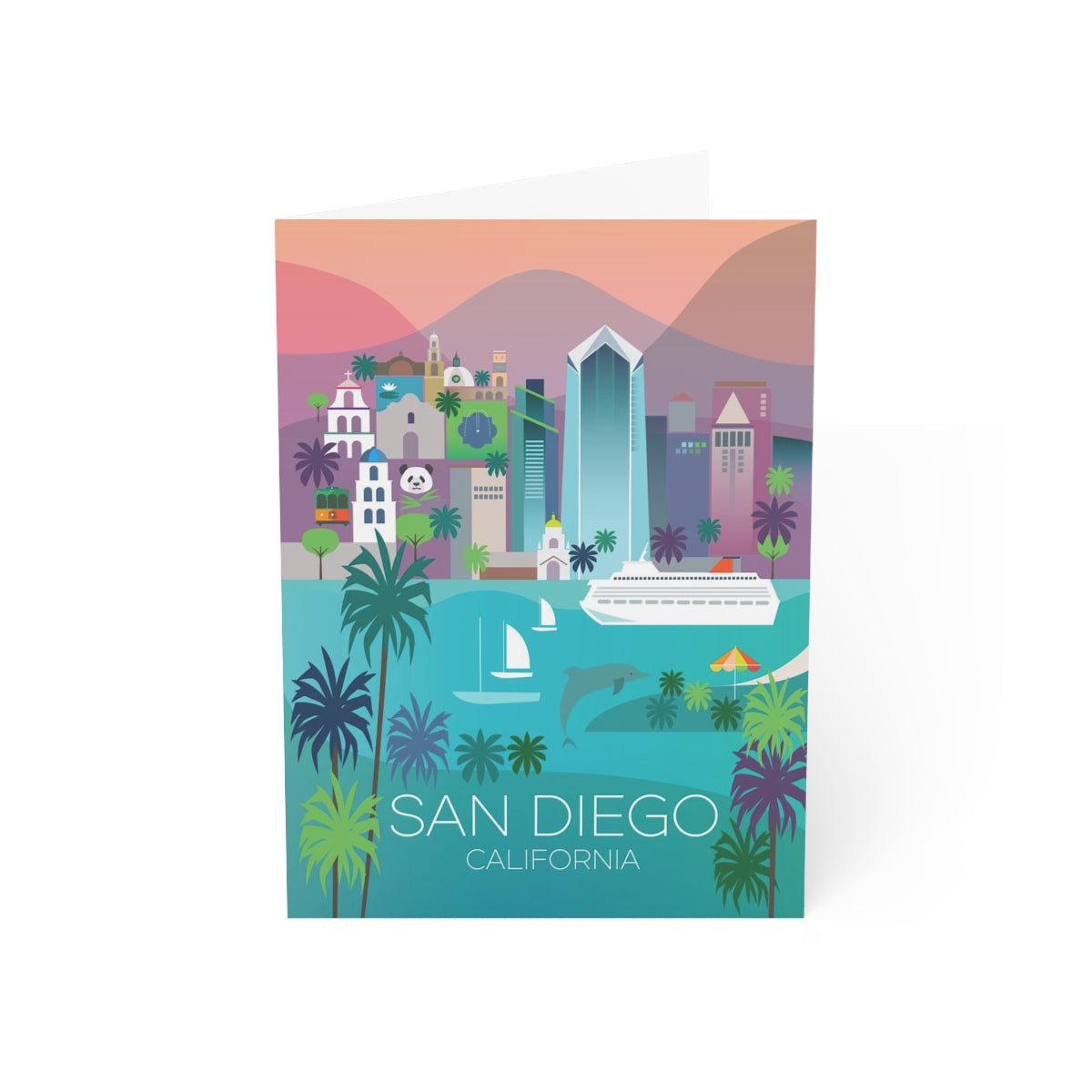 San Diego Folded Matte Notecards + Envelopes (10pcs)