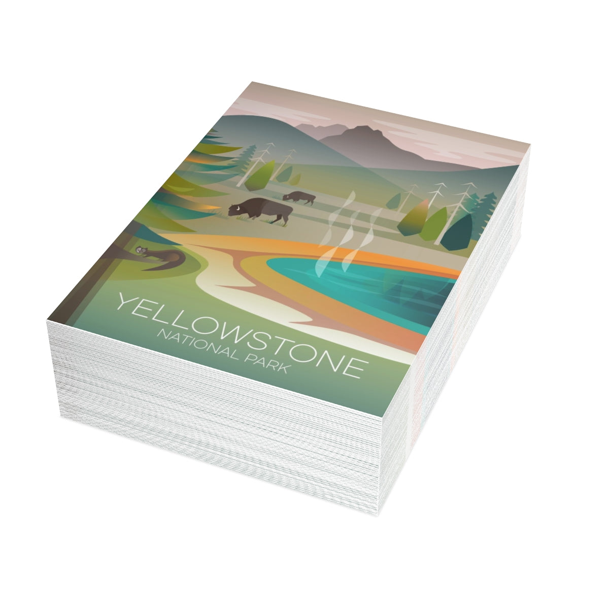 Yellowstone National Park, Grand Prismatic Folded Matte Notecards + Envelopes (10pcs)