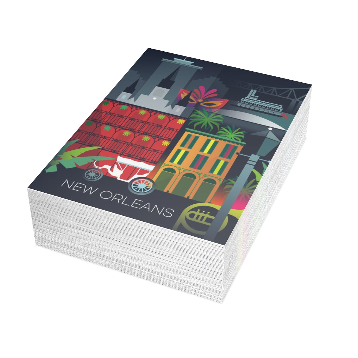 New Orleans Folded Greeting Cards + Envelopes (10pcs)