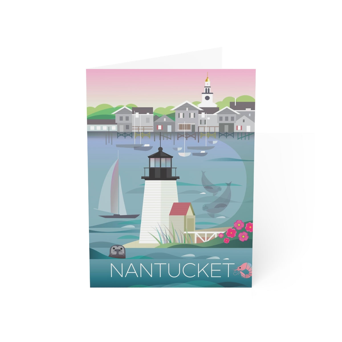 Nantucket Folded Matte Notecards + Envelopes (10pcs)