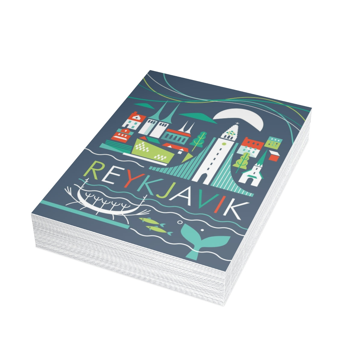 Reykjavik Folded Matte Notecards + Envelopes (10pcs)