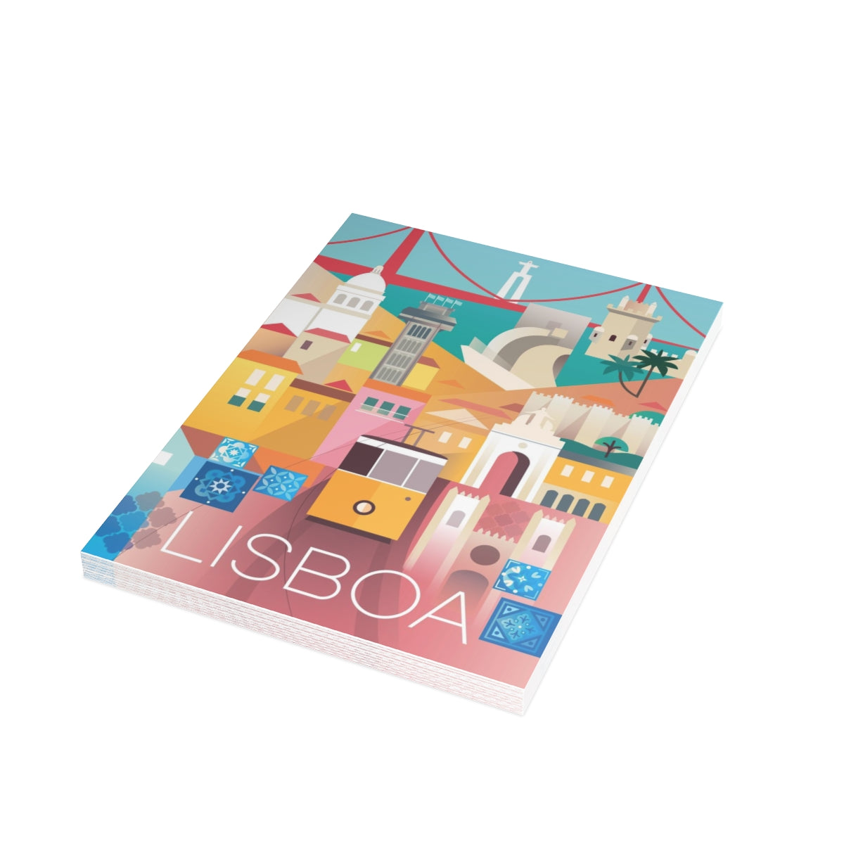 Lisbon Folded Matte Notecards + Envelopes (10pcs)