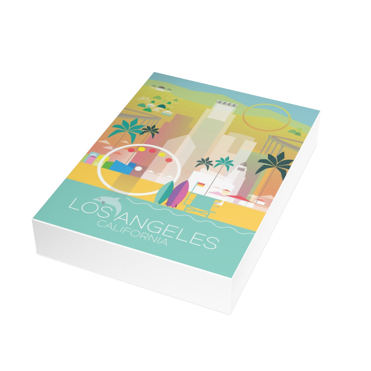 Los Angeles Folded Matte Notecards + Envelopes (10pcs)