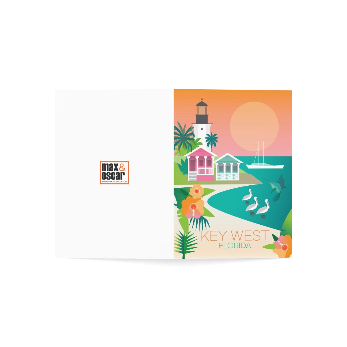 Key West Folded Matte Notecards + Envelopes (10pcs)