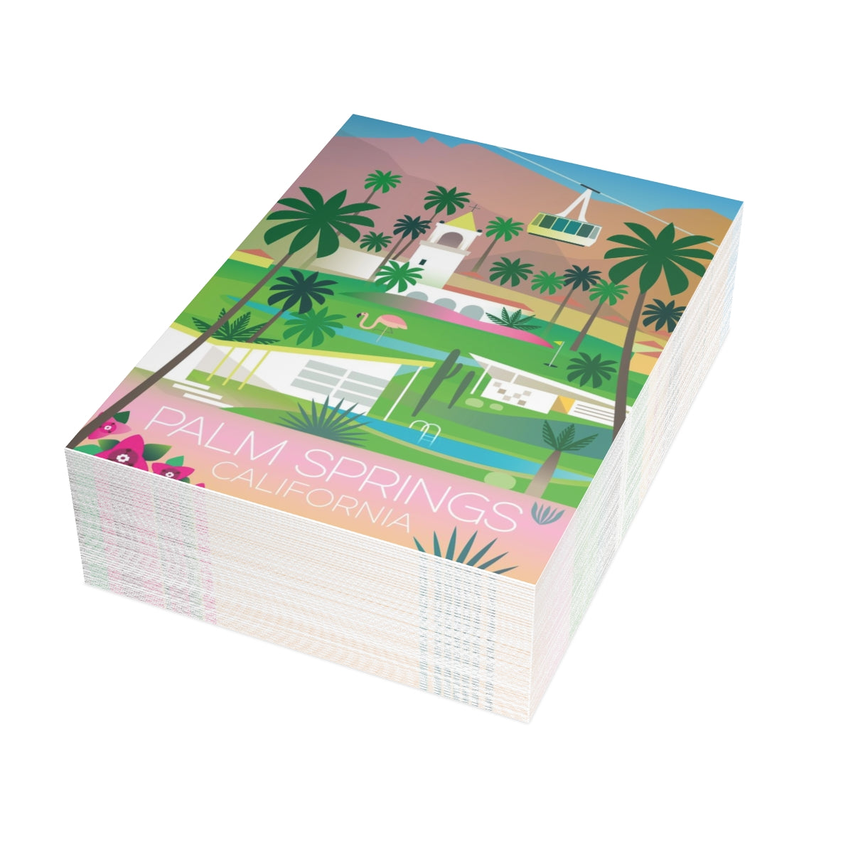 Palm Springs Folded Matte Notecards + Envelopes (10pcs)