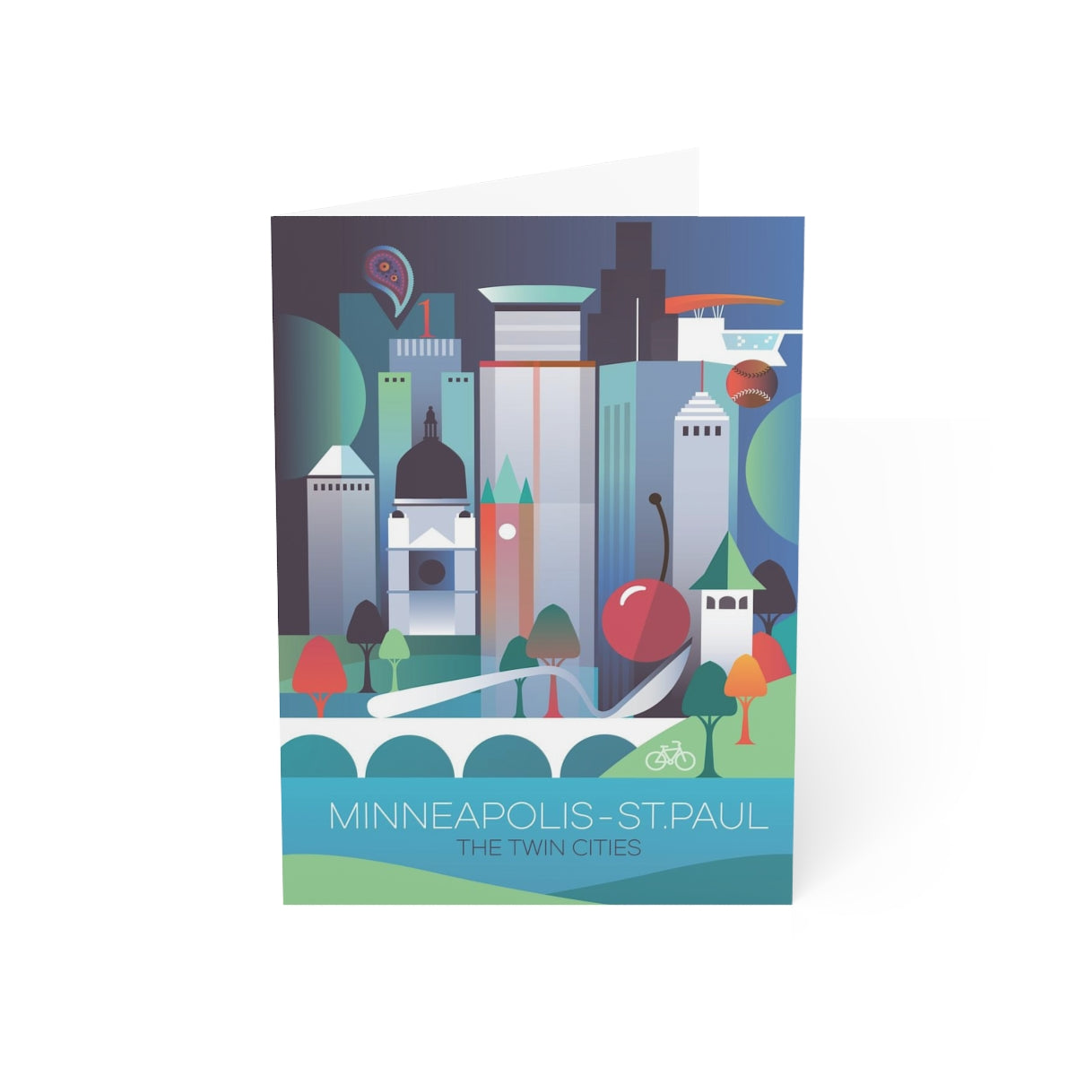 Minneapolis-St. Paul Folded Matte Notecards + Envelopes (10pcs)