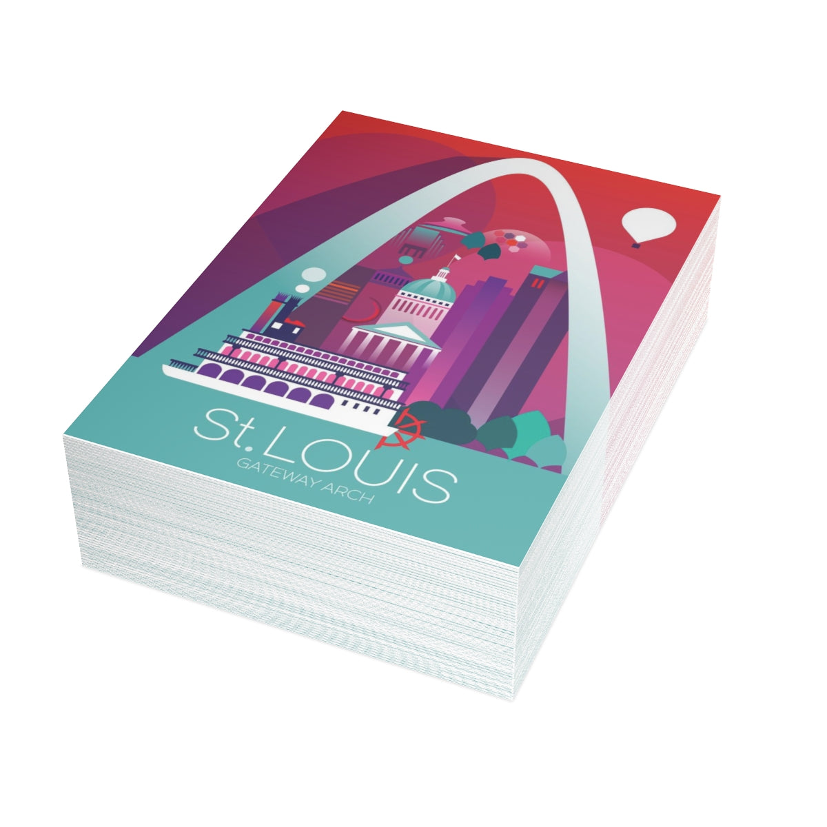 St Louis Folded Matte Notecards + Envelopes (10pcs)