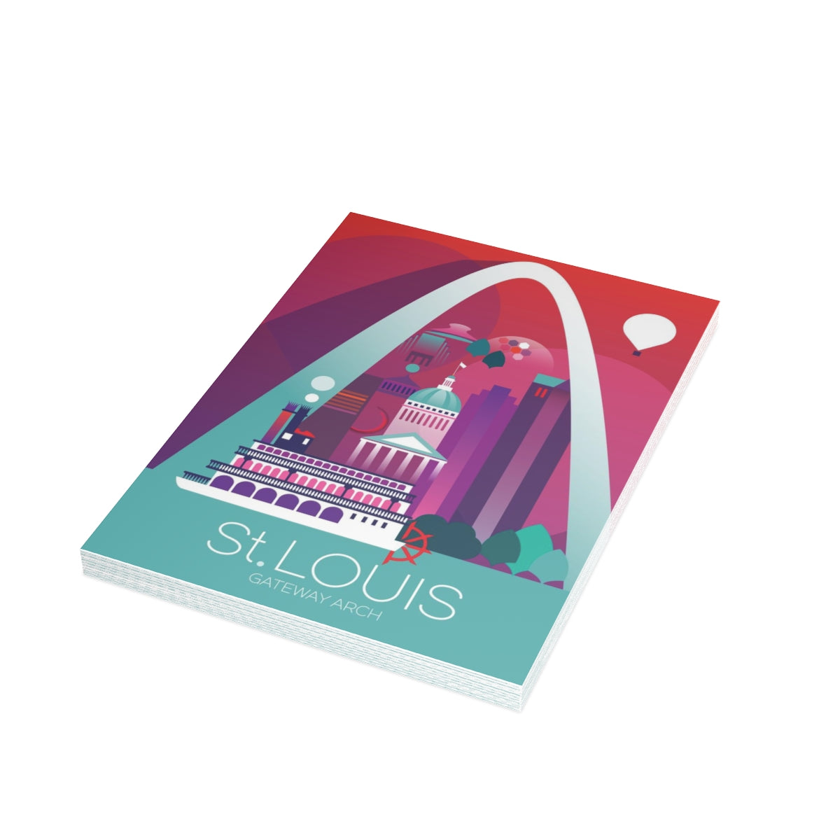 St Louis Folded Matte Notecards + Envelopes (10pcs)