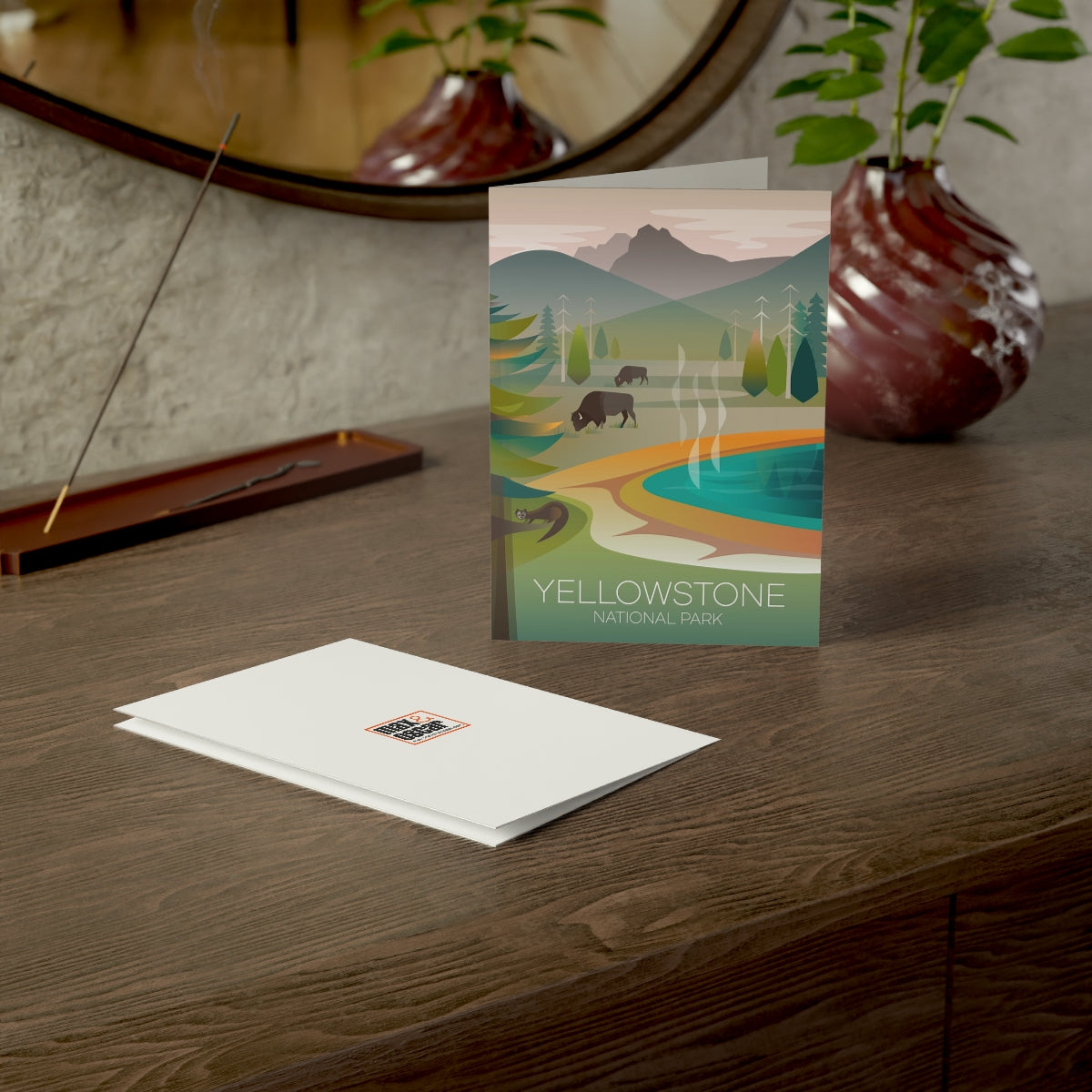 Yellowstone National Park, Grand Prismatic Folded Matte Notecards + Envelopes (10pcs)