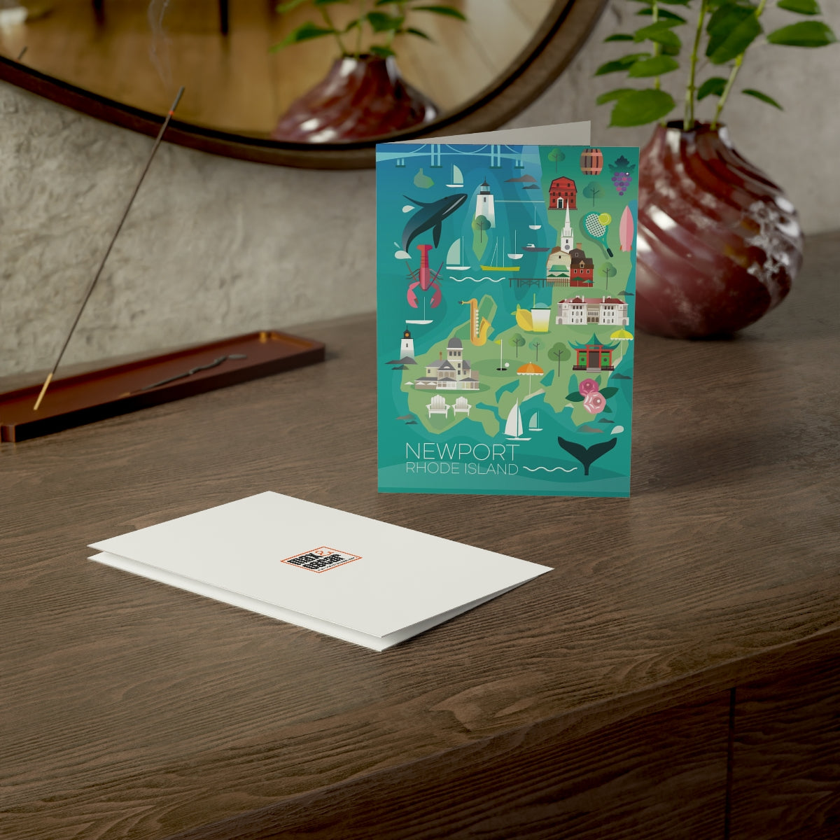 Newport Folded Matte Notecards + Envelopes (10pcs)